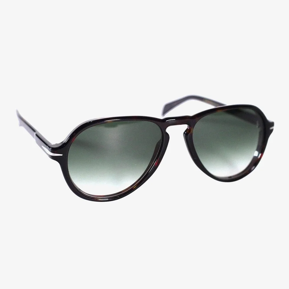 David Beckham Lightweight Aviator Sunglasses - Tortoise/Grey Green Gradient-NWT